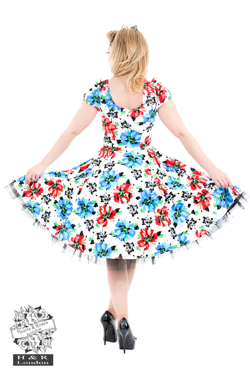 Blue Hardy Geraniums Tea Dress